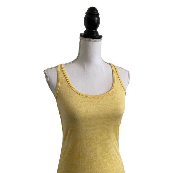 Next Level Apparel Ladies Burnout Racerback Yellow & White Size Small - Picture 2 of 4